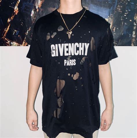 givenchy destroyed logo print t shirt|GIVENCHY Distressed Logo.